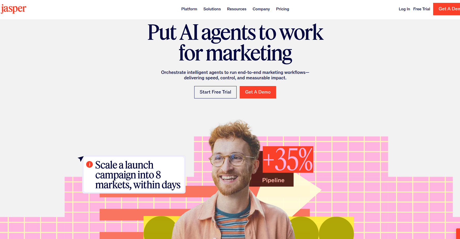 Jasper homepage showing